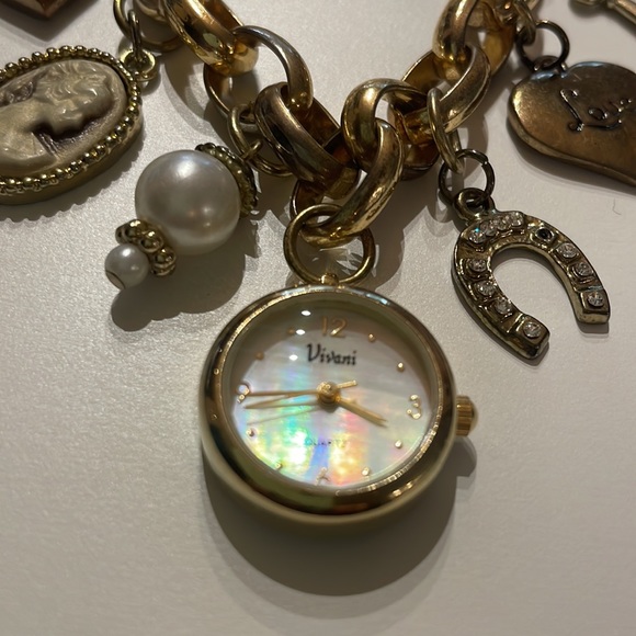 Gold Tone 7 Charms 7β Long Bracelet - Picture 3 of 6